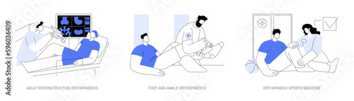 Orthopaedic surgery abstract concept vector illustrations.