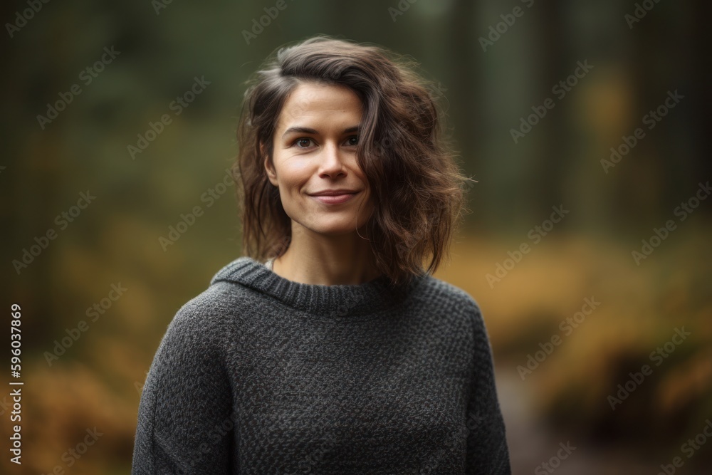 Portrait of a beautiful young woman in the autumn forest. Outdoor. Portrait of a beautiful young woman in the autumn forest. Outdoor.