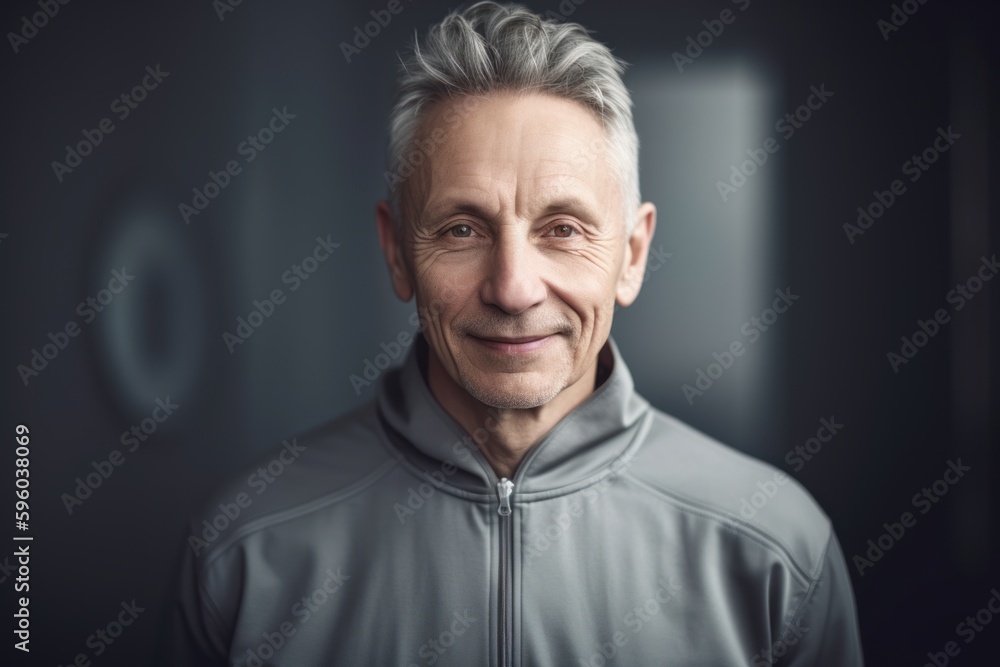 Portrait of senior man in sportswear looking at camera.