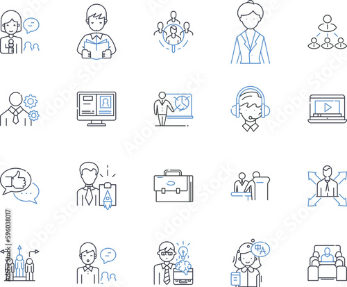 Task prioritization line icons collection. Urgency, Importance, Deadline, Efficiency, Focus, Time-management, Optimization vector and linear illustration. Ranking,Productivity,Leadership outline signs