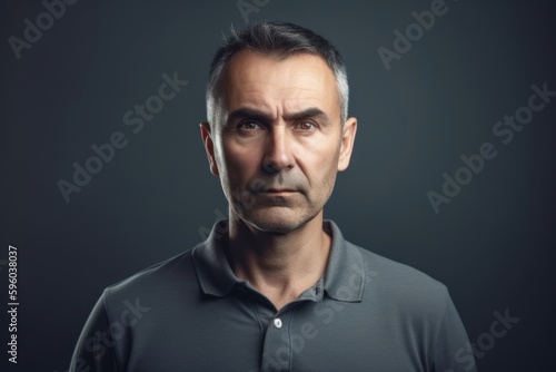 Portrait of a mature man on dark background. Toned.
