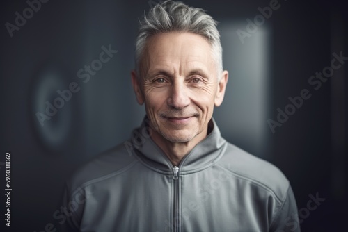 Portrait of senior man in sportswear looking at camera.