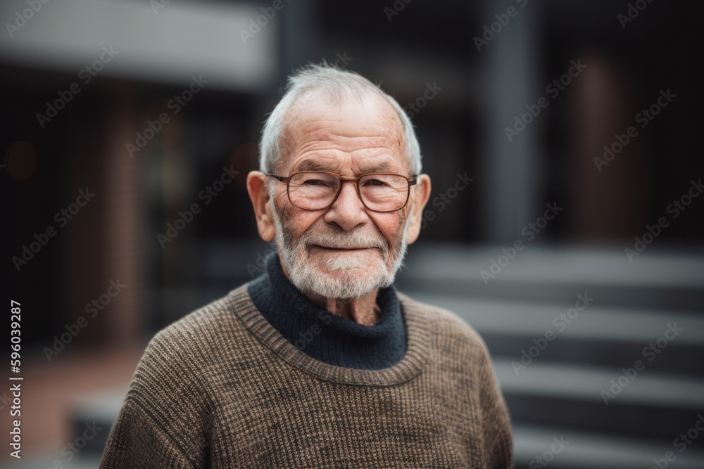 Portrait of a senior man with eyeglasses in the city Portrait of a senior man with eyeglasses in the city