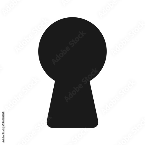 Keywhole icon vector illustration. Key whole opportunity concept symbol. Door lock shape logo. Enter access silhouette. Mystery effect