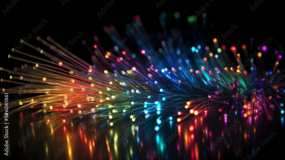 fiber optic cable, Generated AI - obrazy, fototapety, plakaty 
