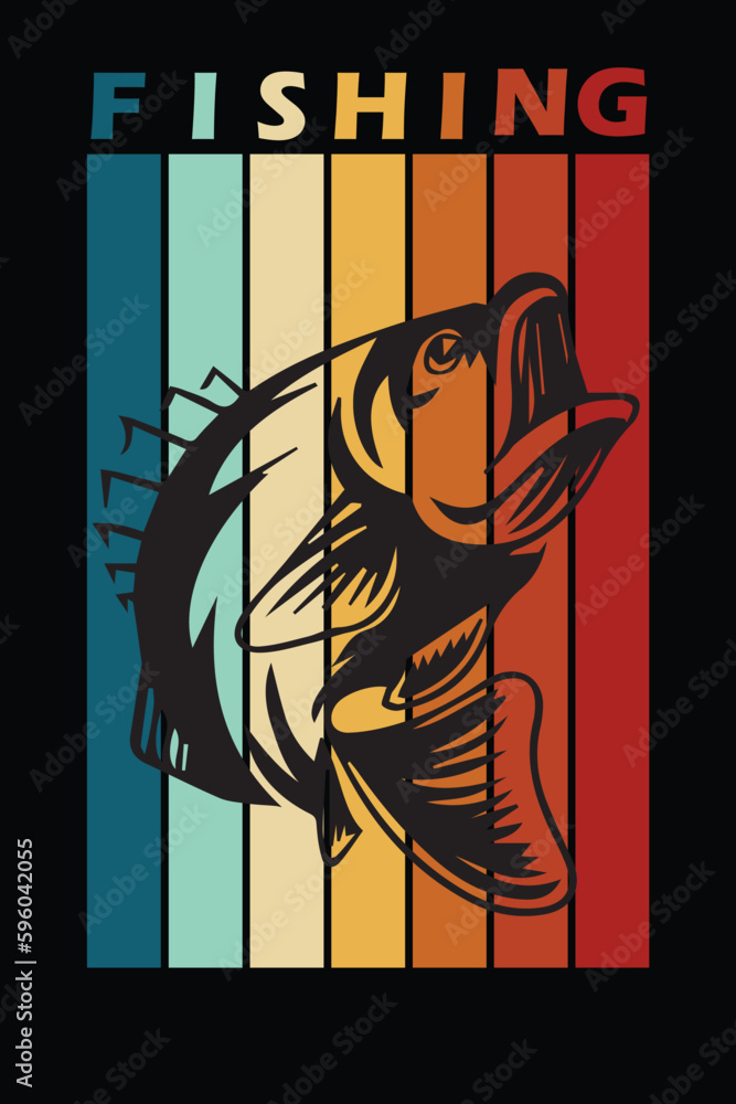 Fototapeta premium Fishing t-shirt design