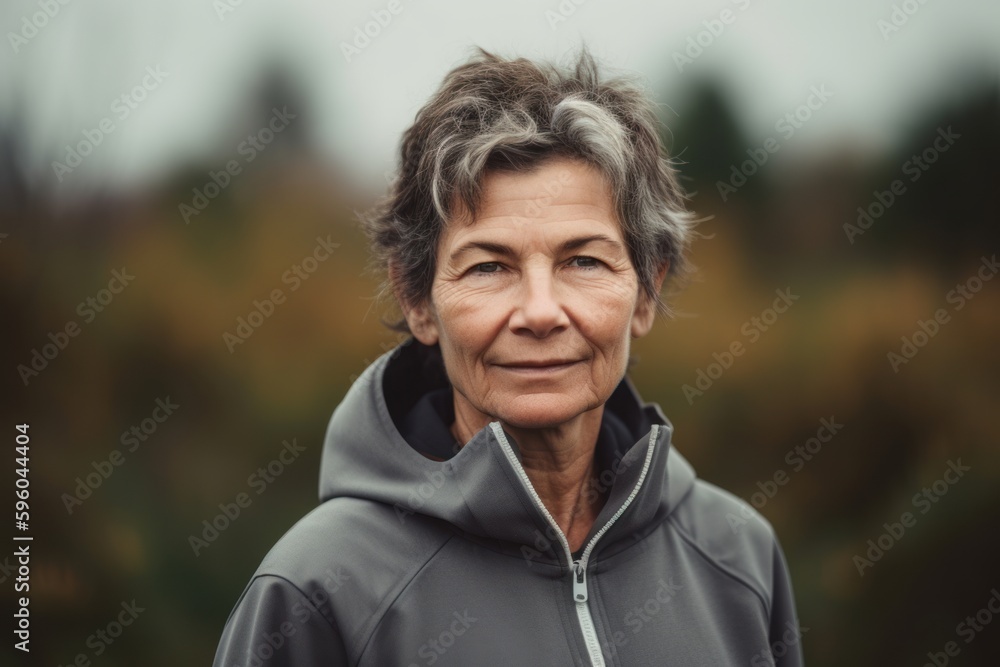Portrait of a smiling senior woman in sportswear outdoors. Portrait of a smiling senior woman in sportswear outdoors.
