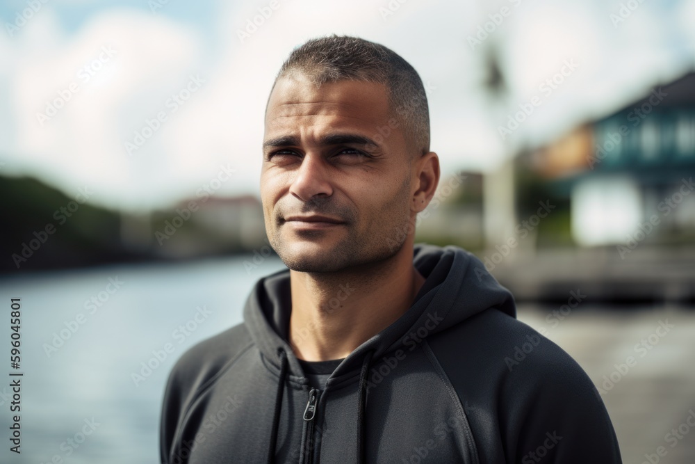 Portrait of a handsome young man in sportswear, outdoors Portrait of a handsome young man in sportswear, outdoors