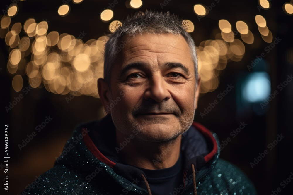 Portrait of a senior man in a winter jacket on a blurred background. Portrait of a senior man in a winter jacket on a blurred background.
