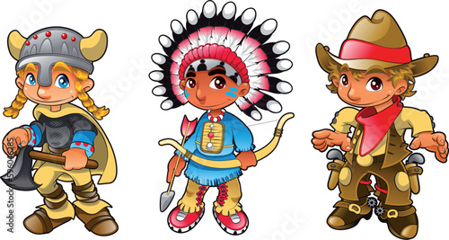 Historical characters  vector and cartoon illustration