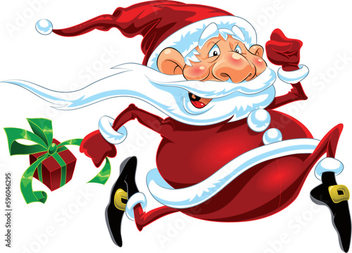 Santa Claus , vector and cartoon Christmas character