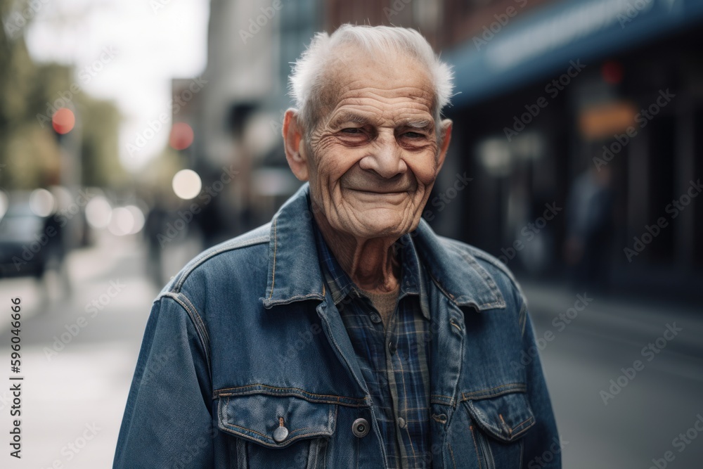Portrait of a senior man on the street in the city. Portrait of a senior man on the street in the city.