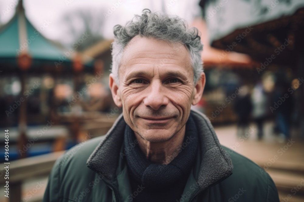 Portrait of a senior man with grey hair in the city. Portrait of a senior man with grey hair in the city.