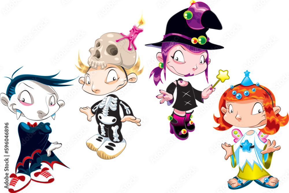 Naklejka premium Vector Illustration - Set of Halloween Character