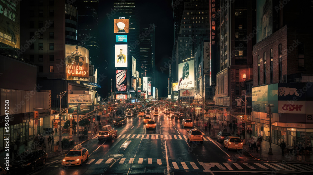 Times Square. New York. Breathtaking travel destination place. Generative AI