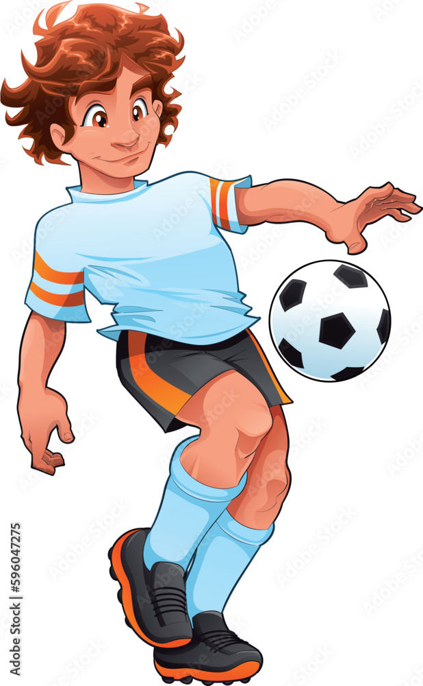 Soccer Player. Cartoon and vector sport character.