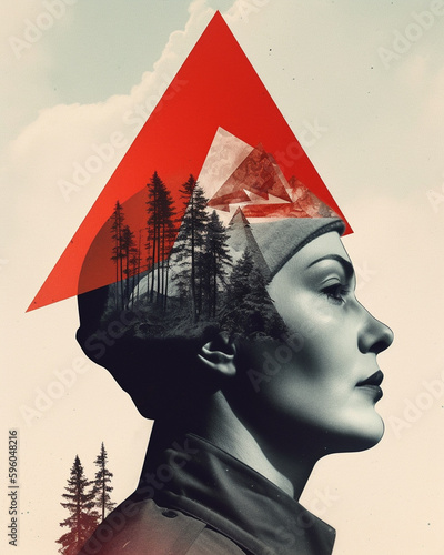 Patriotic style propaganda poster art from Soviet era, showcasing heroic socialist figures.