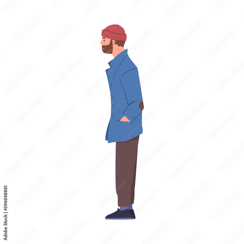 Homeless or refugee man needs help and food. Unemployment man needing help vector illustration Homeless or refugee man needs help and food. Unemployment man needing help vector illustration