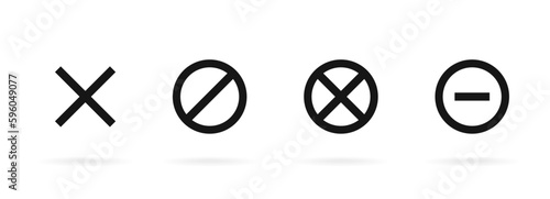 Stop Sign. No entry icon. Cross traffic symbol.