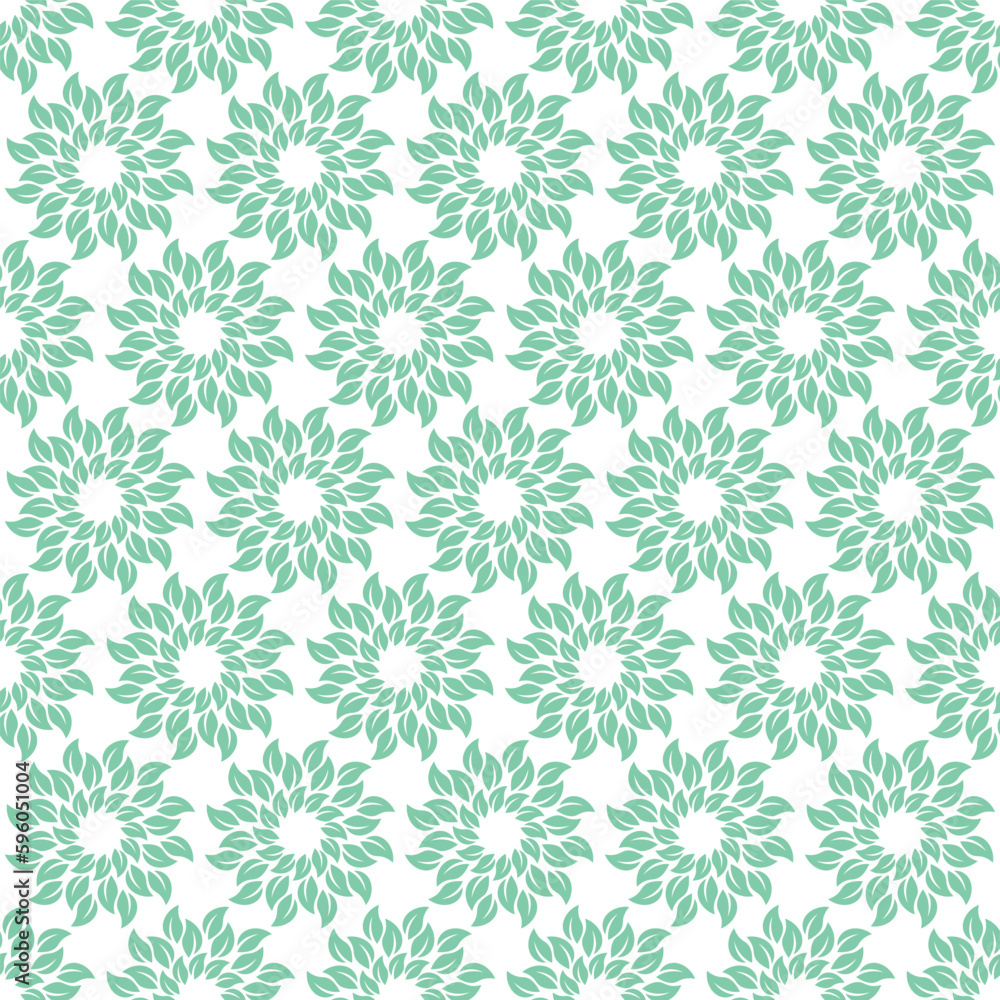 Green Leaf Wreath Motif Seamless Vector Repeat Pattern Green Leaf Wreath Motif Seamless Vector Repeat Pattern