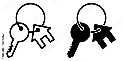 ofvs364 OutlineFilledVectorSign ofvs - house key vector icon . dream home sign . isolated transparent . black outline and filled version . AI 10 / EPS 10 / PNG . g11704 photo