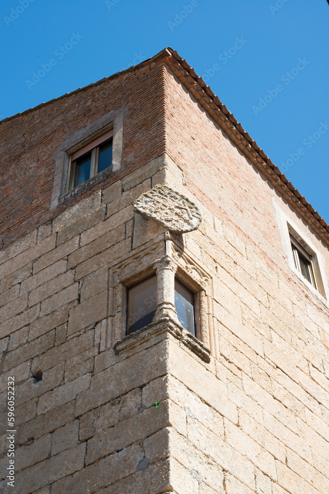 Corner window, palace in Ciudad Rodrigo, Salamanca Corner window, palace in Ciudad Rodrigo, Salamanca