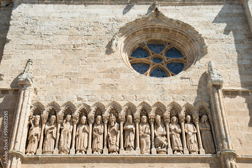 Beautiful stone sculptures. Facade ot Santa Maria Cathedral  Ciudad Rodrigo