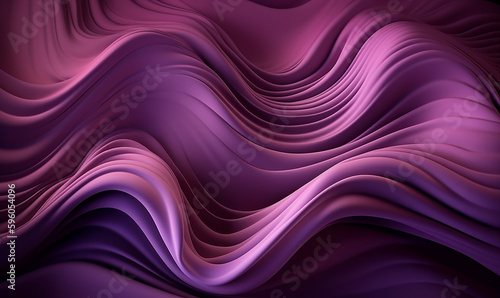 sfondo astratto materico con onde sinuose di seta 3d, sfumature viola, creato con ai photo