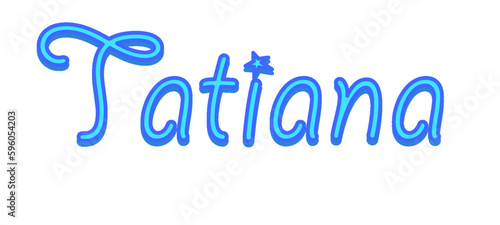 Tatiana - light blue color - female name - sparkles - ideal for websites, emails, presentations, greetings, banners, cards, books, t-shirt, sweatshirt, prints


