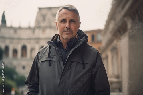 Portrait of a handsome middle-aged man in Rome, Italy