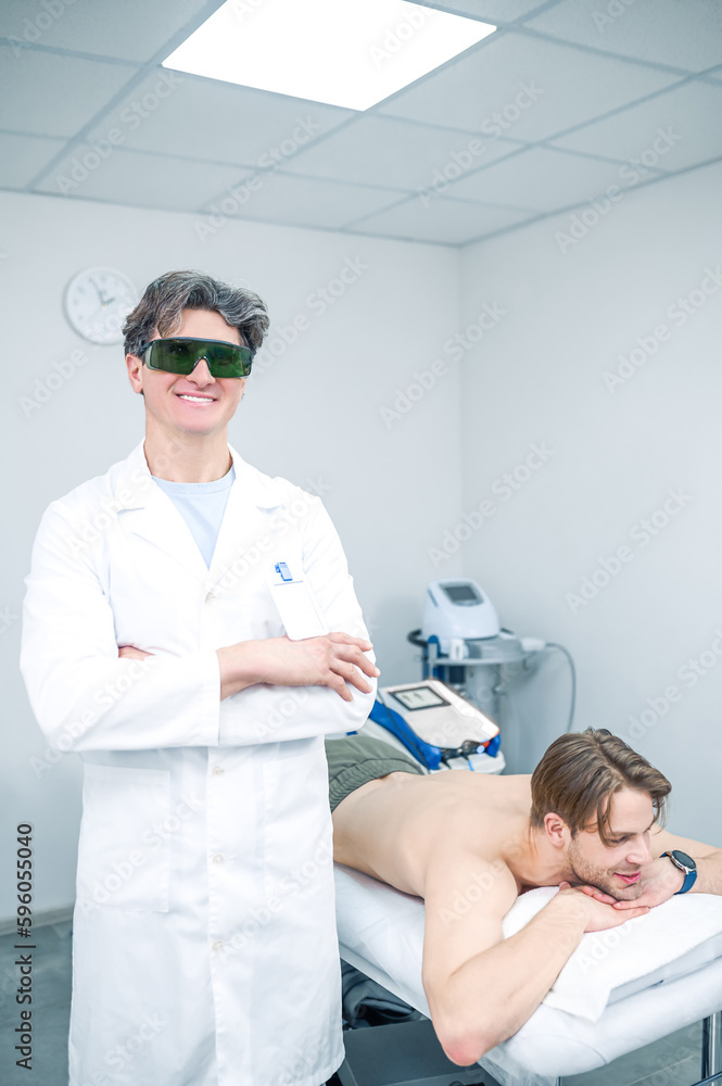 Man having a session of therapy in rehabilitation center Man having a session of therapy in rehabilitation center