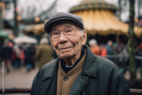 Portrait of an old asian man with a smile on his face © Robert MEYNER