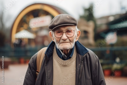 Portrait of an elderly man with glasses and a cap on the street © Robert MEYNER
