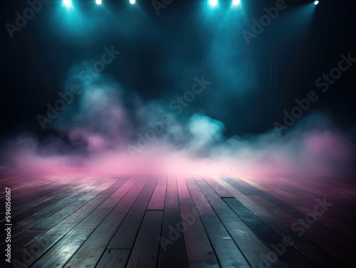 stage background with spotlight, white and pink color light generative ai