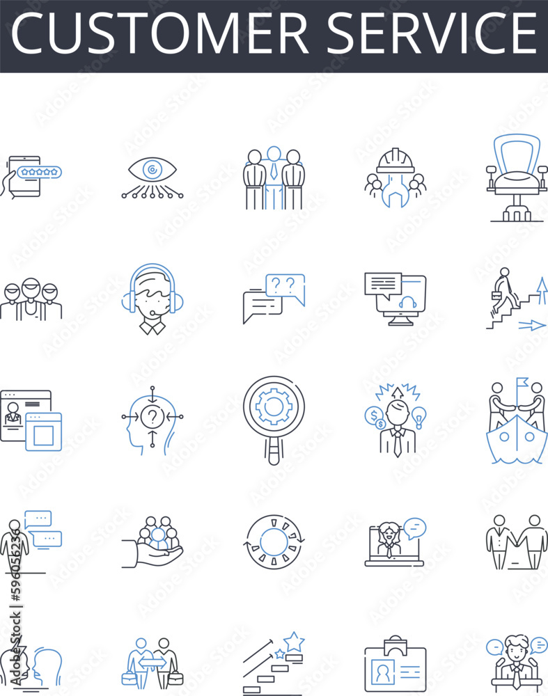 Customer service line icons collection. Ambition, Determination, Persistence, Focus, Drive, Motivation, Tenacity vector and linear illustration. Endurance,Resilience,Purpose outline signs set