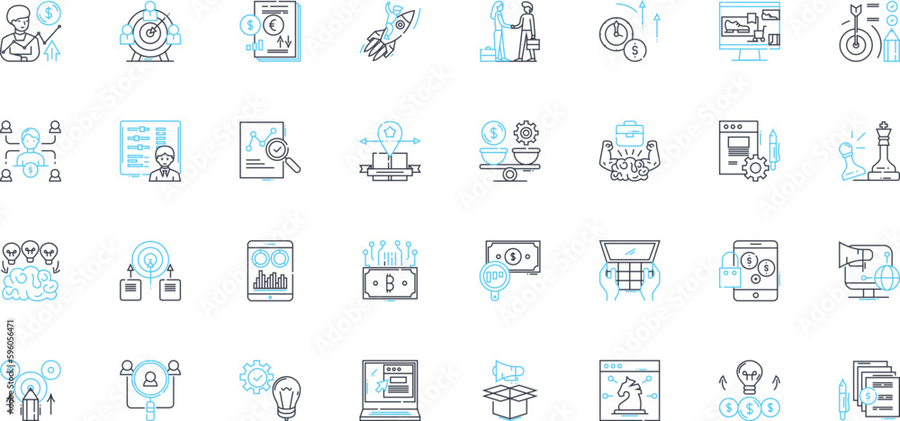 Decision-making linear icons set. Analysis, Evaluation, Judgment, Choice, Selection, Consideration, Deliberation line vector and concept signs. Reasoning,Logic,Discernment outline illustrations