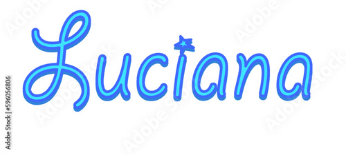Luciana - light blue color - female name - sparkles - ideal for websites, emails, presentations, greetings, banners, cards, books, t-shirt, sweatshirt, prints

 photo