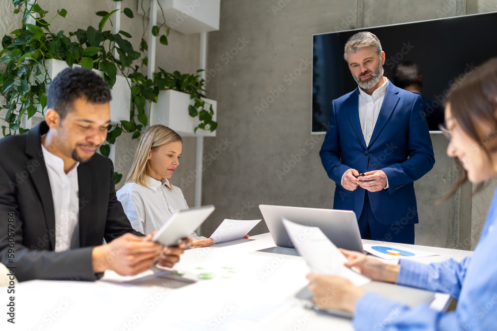 Business partners having negotiations in the office Business partners having negotiations in the office