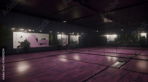 empty dance studio in a metaverse. generative AI © 영준 서