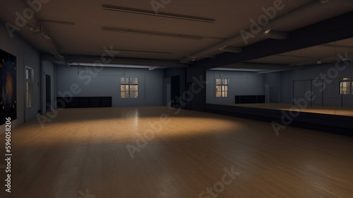 empty dance studio in a metaverse. generative AI