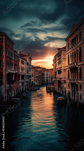 The Grand Canal. Venice. Breathtaking travel destination place. Generative AI © piai