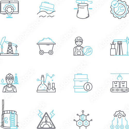 Commercial trade linear icons set. Commerce, Export, Import, Wholesale, Retail, Trading, Business line vector and concept signs. Industry,Supply,Demand outline illustrations