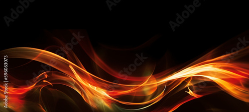 Fotografia Abstract background with bright glowing fire lines, generate ai