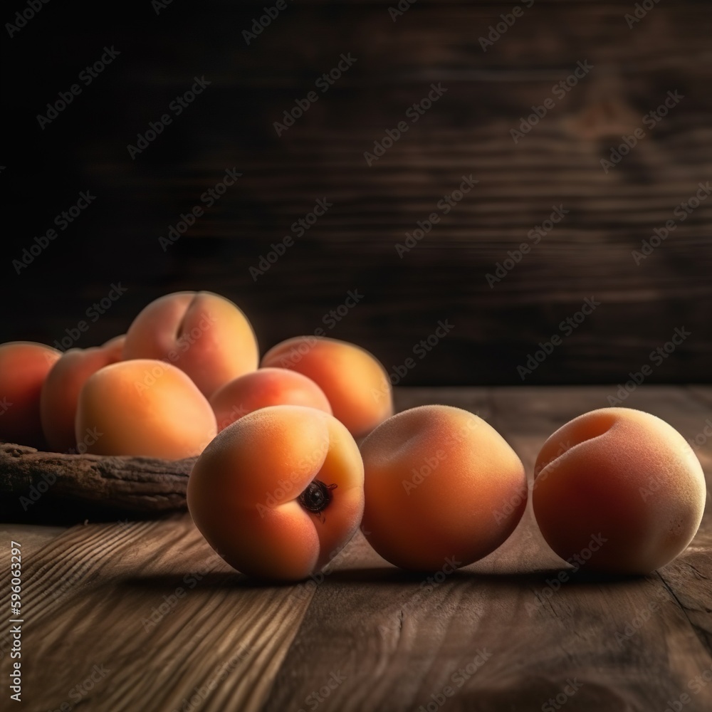 Apricots on a wooden table, close-up Apricots on a wooden table, close-up
