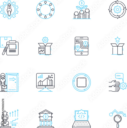 Expense Tracking linear icons set. Budgeting, Finance, Tracking, Expenses, My, Saving, Analysis line vector and concept signs. Recordkeeping,Management,Receipts outline illustrations