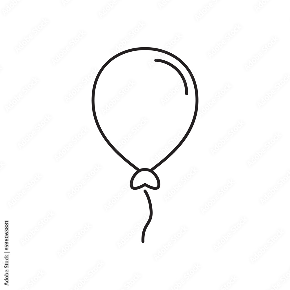 Air balloon vector icon. Air ball flat symbol. Helium balloon sign. Balloon linear symbol pictogram. UX UI icon