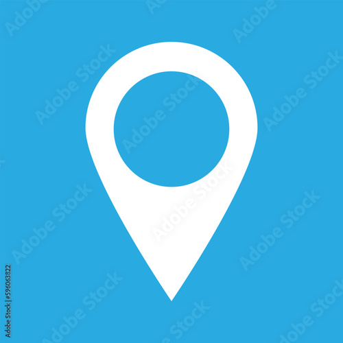 Geolocation icon on a blue background. Linear pin code icons of the geolocation map. Vector EPS 10.