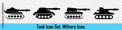 Tank Icon. Military artillery. War theme. Vector set