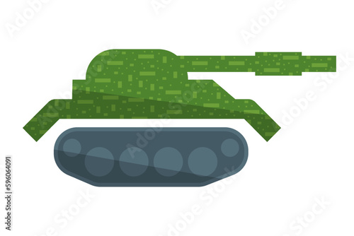 Tank Icon. Military concept. Canouflage tank. Artillery. War battel with tank. Vector photo