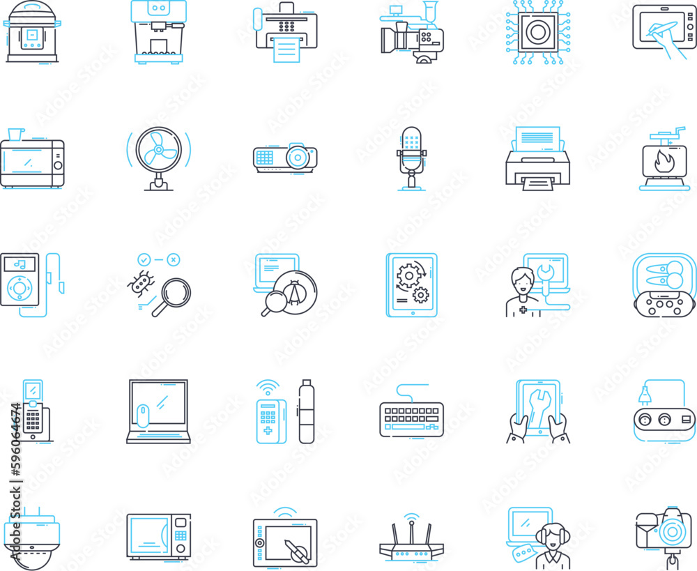 Gadget assistance linear icons set. troubleshooting, support, repair, maintenance, setup, installation, optimization line vector and concept signs. configuration,diagnosis,upgrade outline Gadget assistance linear icons set. troubleshooting, support, repair, maintenance, setup, installation, optimization line vector and concept signs. configuration,diagnosis,upgrade outline